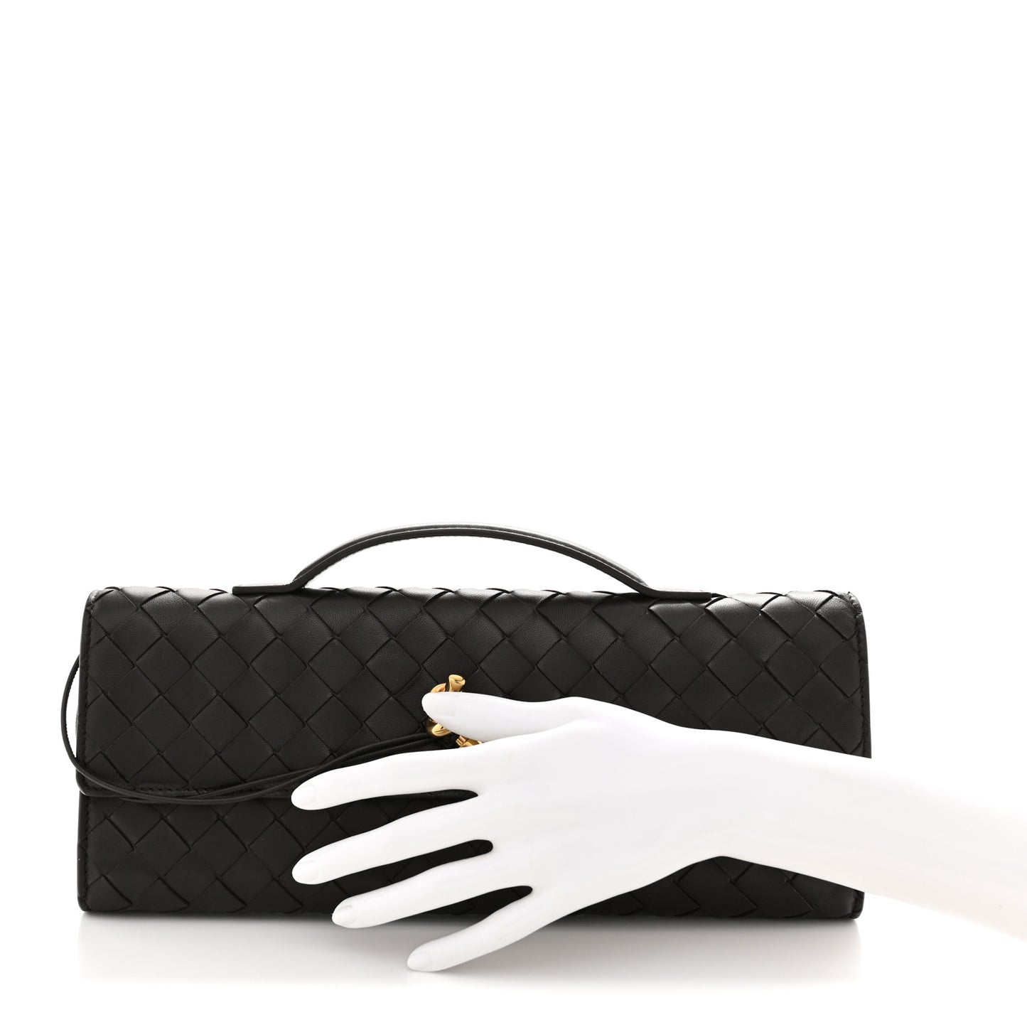 Nappa Intrecciato Long Andiamo Top Handle Clutch Fondant