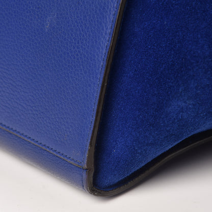 Celine Drummed Calfskin Suede Medium Trapeze Indigo 16 of 16