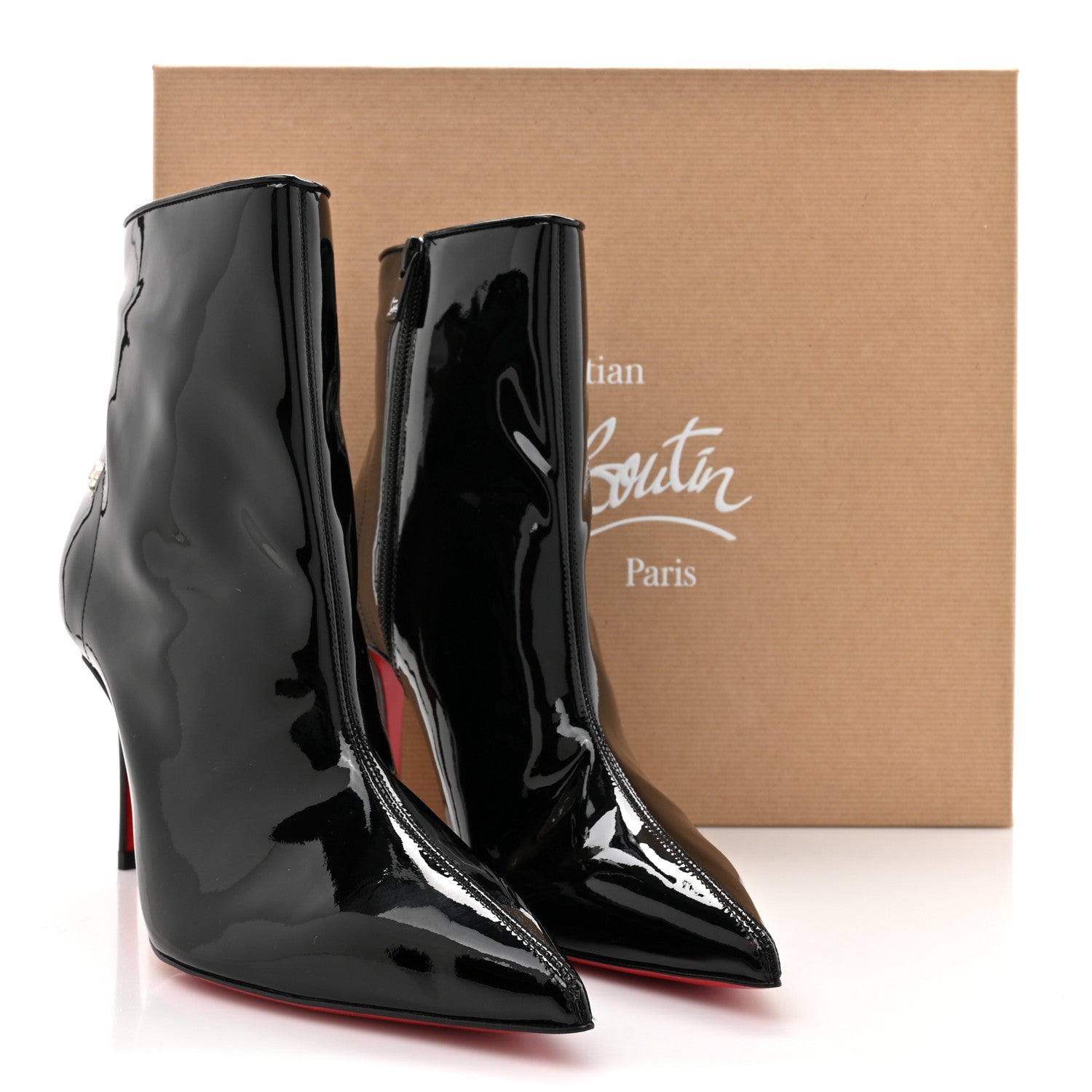 Christian Louboutin Patent Sporty Kate Booty 85 Ankle Boots 38.5 Black 9 of 9
