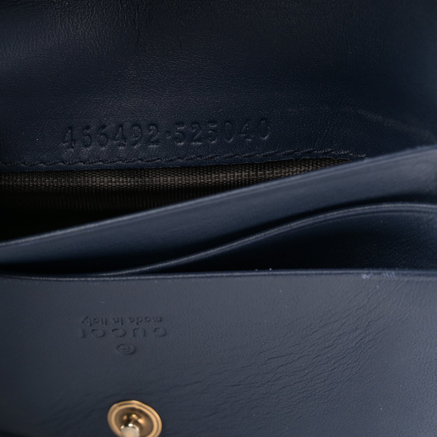 Denim Matelasse Pearly GG Marmont Card Case Wallet Blue