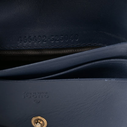 Gucci Denim Matelasse Pearly GG Marmont Card Case Wallet Blue 7 of 9
