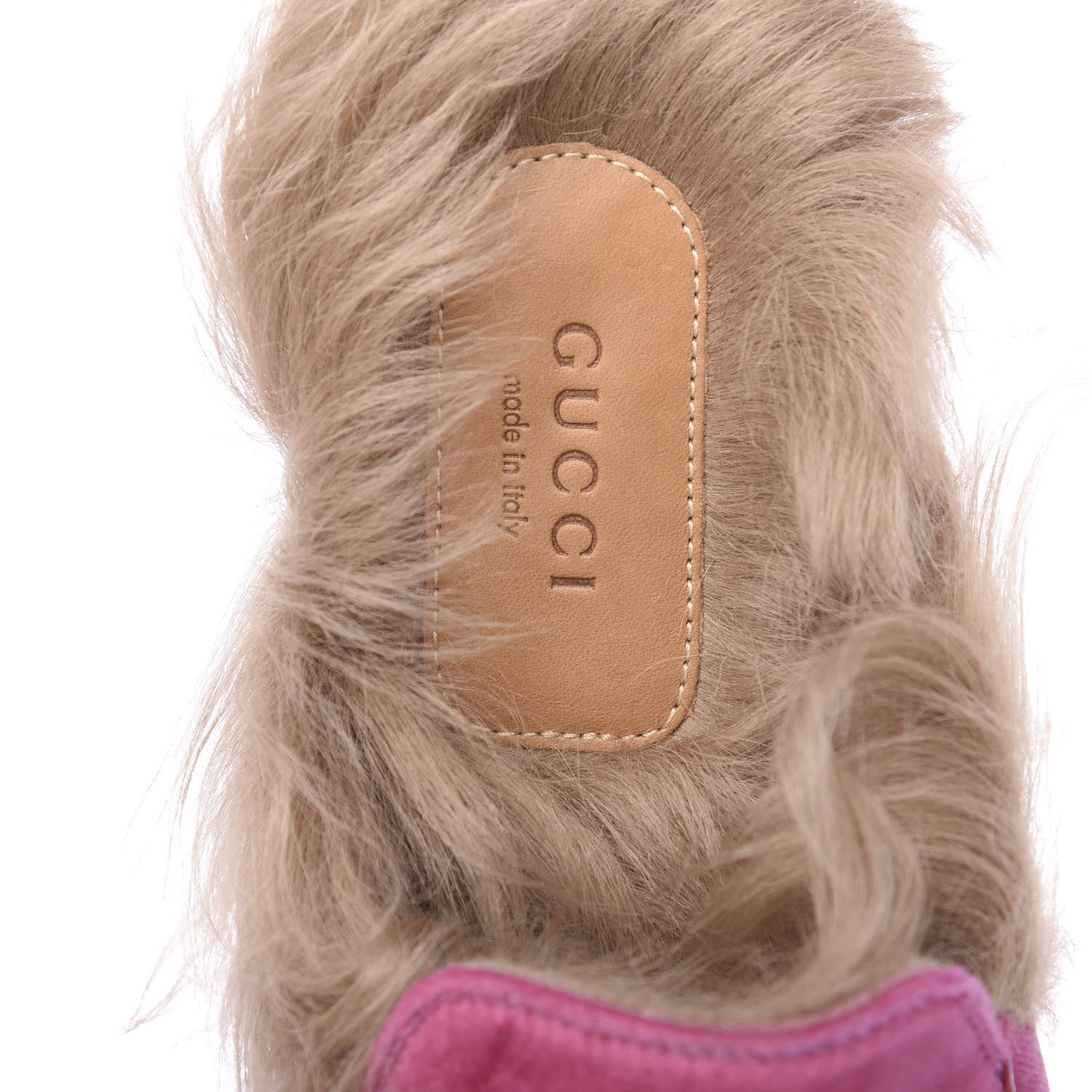 Gucci Velvet Fur Womens Princetown Slippers 36.5 Raspberry Rose 6 of 8