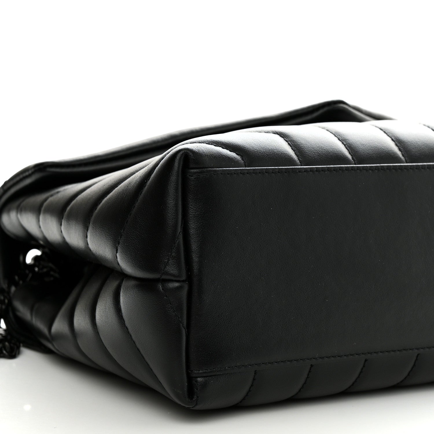 Saint Laurent Calfskin Y Quilted Monogram Monochrome Small Loulou Chain Satchel Black 11 of 13