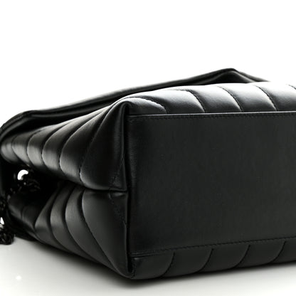 Saint Laurent Calfskin Y Quilted Monogram Monochrome Small Loulou Chain Satchel Black 11 of 13