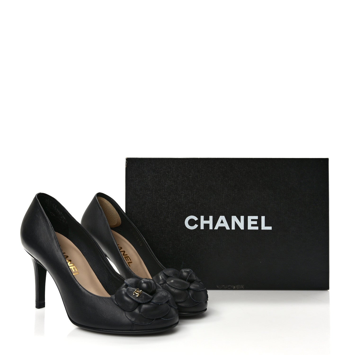 Chanel Lambskin Camellia Pumps 35 Black 12 of 12