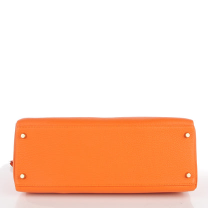 Hermes Taurillon Clemence Kelly Retourne 35 Orange 6 of 26