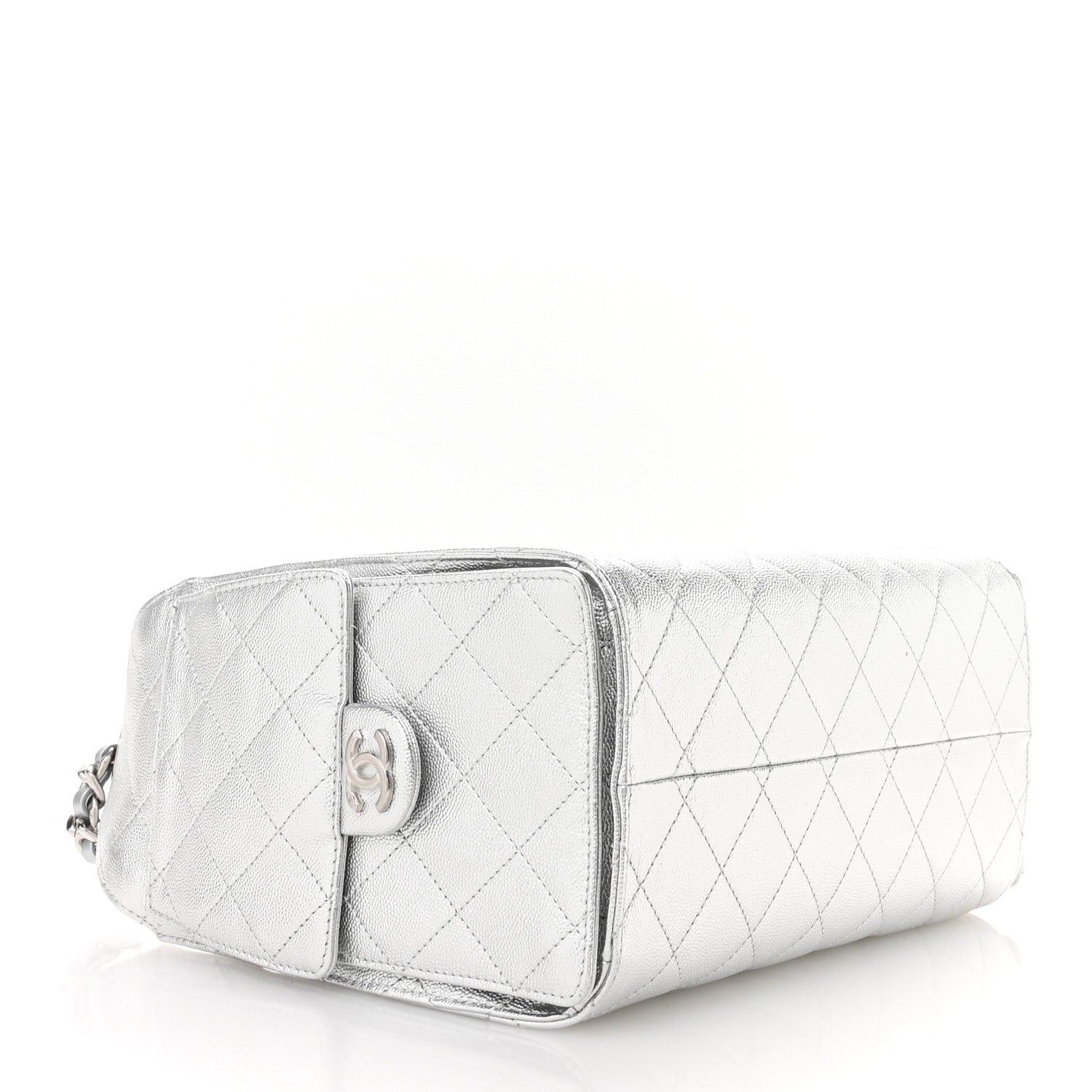 Chanel Metallic Caviar Quilted Small Chanel 25 Handbag Silver 4 of 11