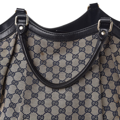 Gucci Monogram Calfskin Large Sukey Tote Beige Blue 18 of 23