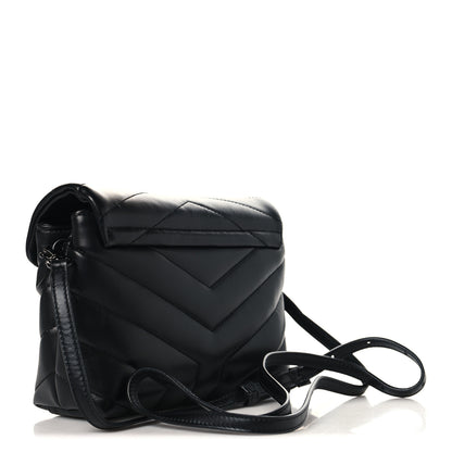 Saint Laurent Calfskin Y Quilted Monogram Monochrome Toy Loulou Crossbody Bag Black 3 of 11