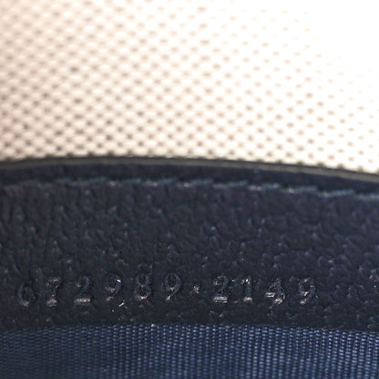 Gucci GG Supreme Monogram Textured Dollar Calfskin Web Ophidia Wristlet Pouch Beige Blue 7 of 8