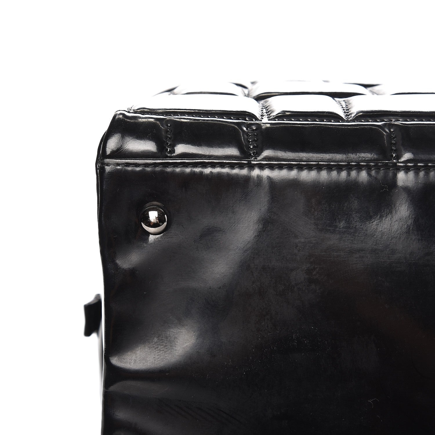 Chanel Vinyl Quilted Frozen Shopping Tote Black 8 of 9