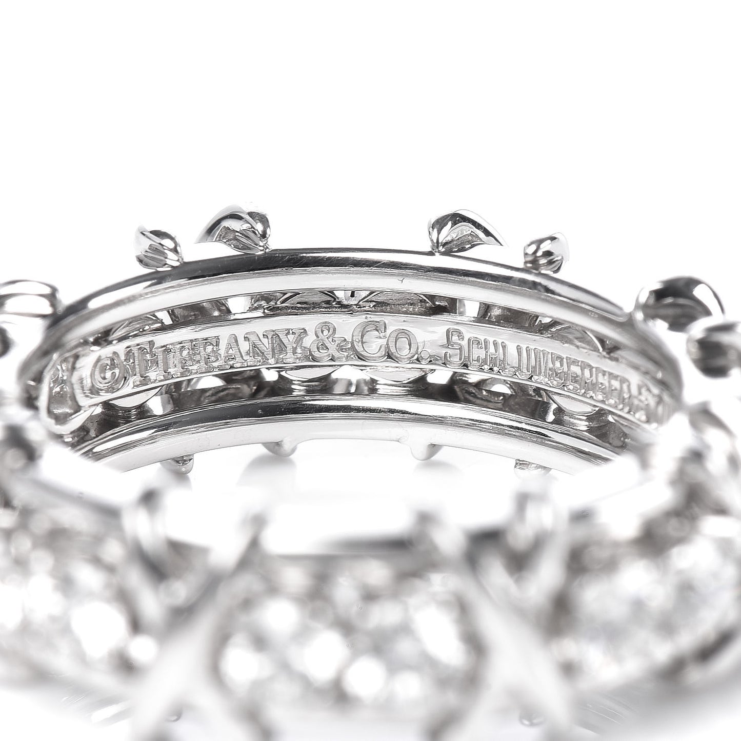 Platinum Diamond Schlumberger Sixteen Stone Ring 48 4.5
