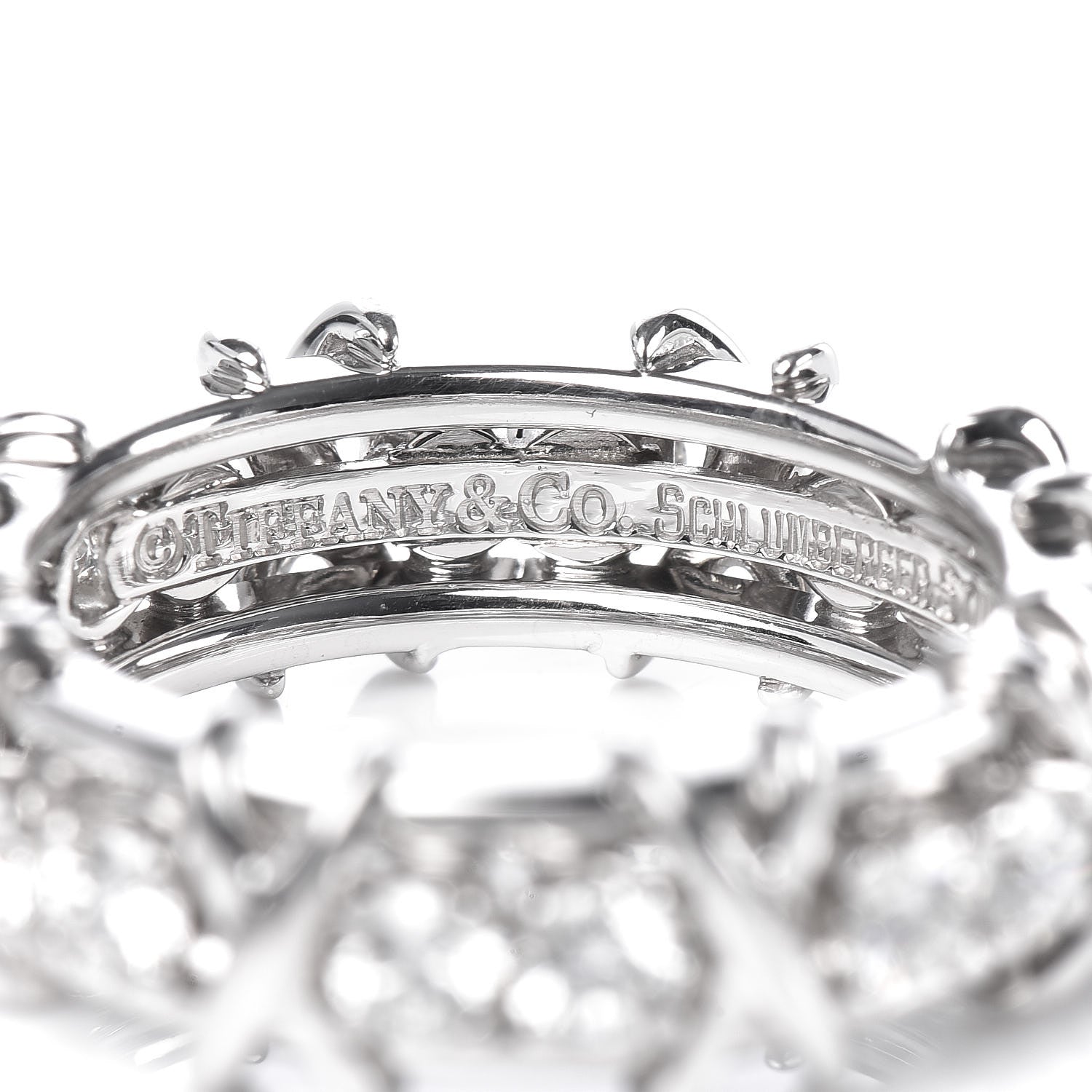 Tiffany Platinum Diamond Schlumberger Sixteen Stone Ring 48 4.5 4 of 5