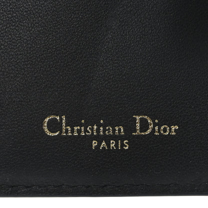 Christian Dior Supple Calfskin Cannage Caro Dandelion Card Holder Black 6 of 6