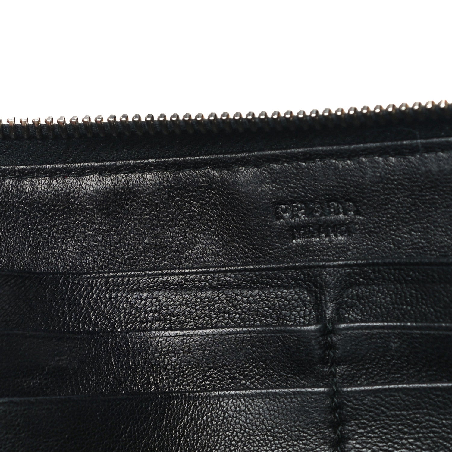 Prada Nappa Gaufre Zip Around Wallet Black 13 of 23