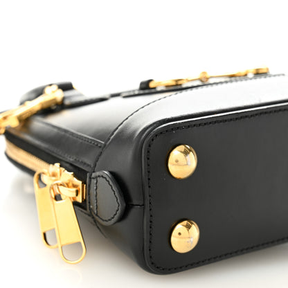 Gucci Boarded Plutone Calfskin Mini Horsebit 1955 Top Handle Bag Black 9 of 10