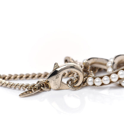 Chanel Pearl Twisted CC Pendant Necklace Gold 3 of 3