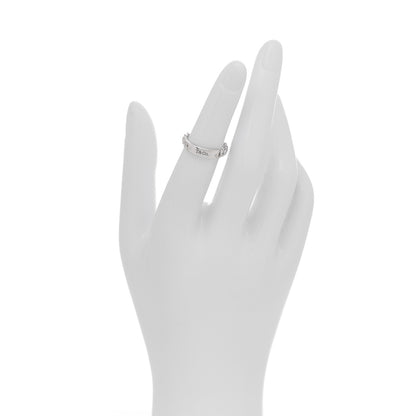 Tiffany 18K White Gold Diamond Micro Link Ring 49 4.75 2 of 5