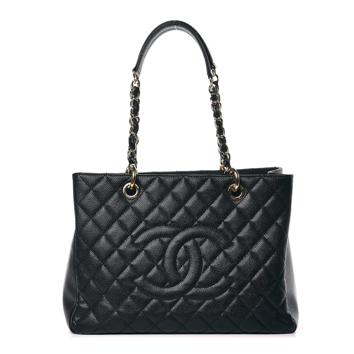 Caviar Quilted Grand Shopping Tote GST Black