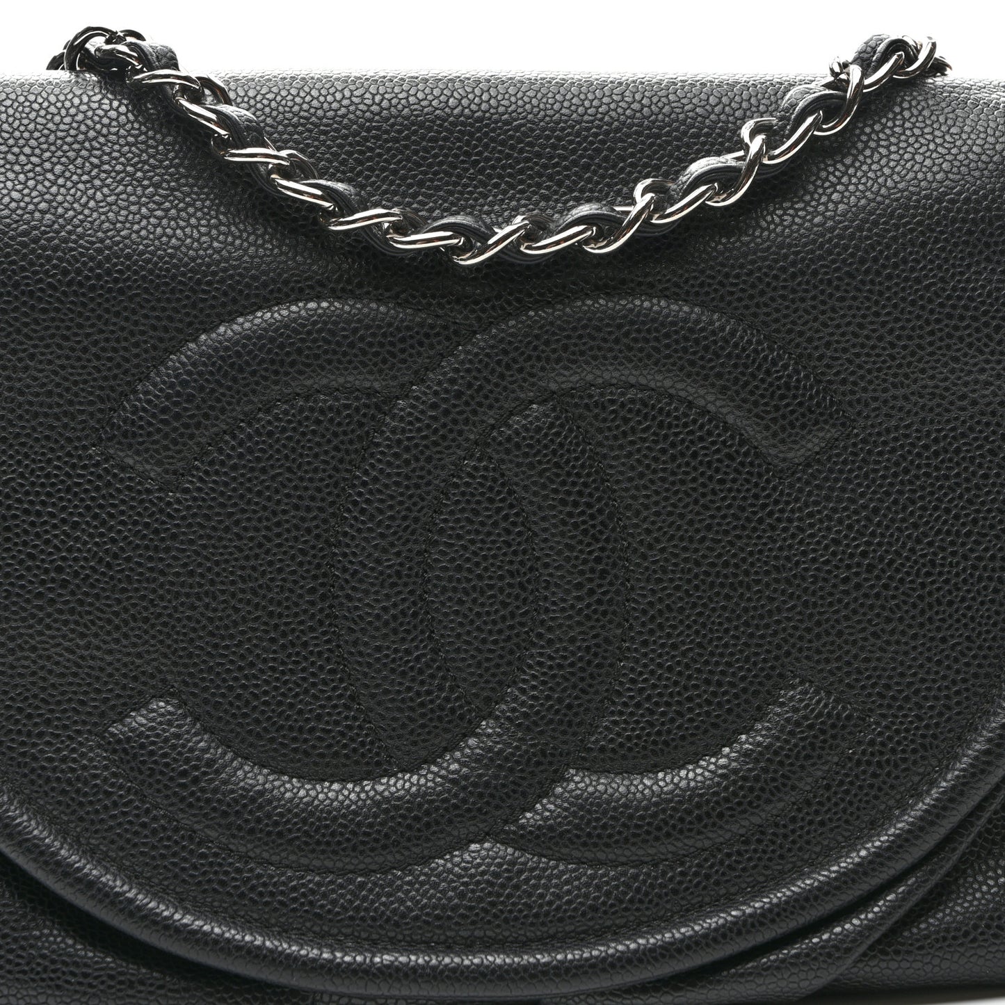 Caviar Half Moon Large Flap Black