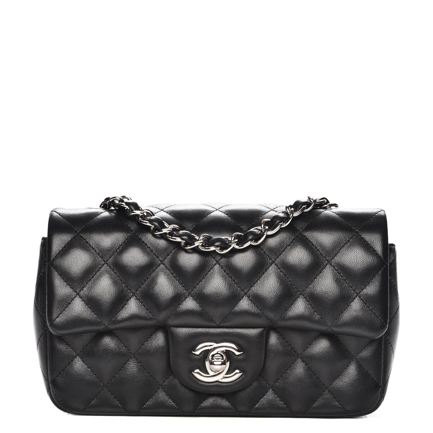 Chanel Lambskin Quilted Mini Rectangular Flap Black 1 of 7