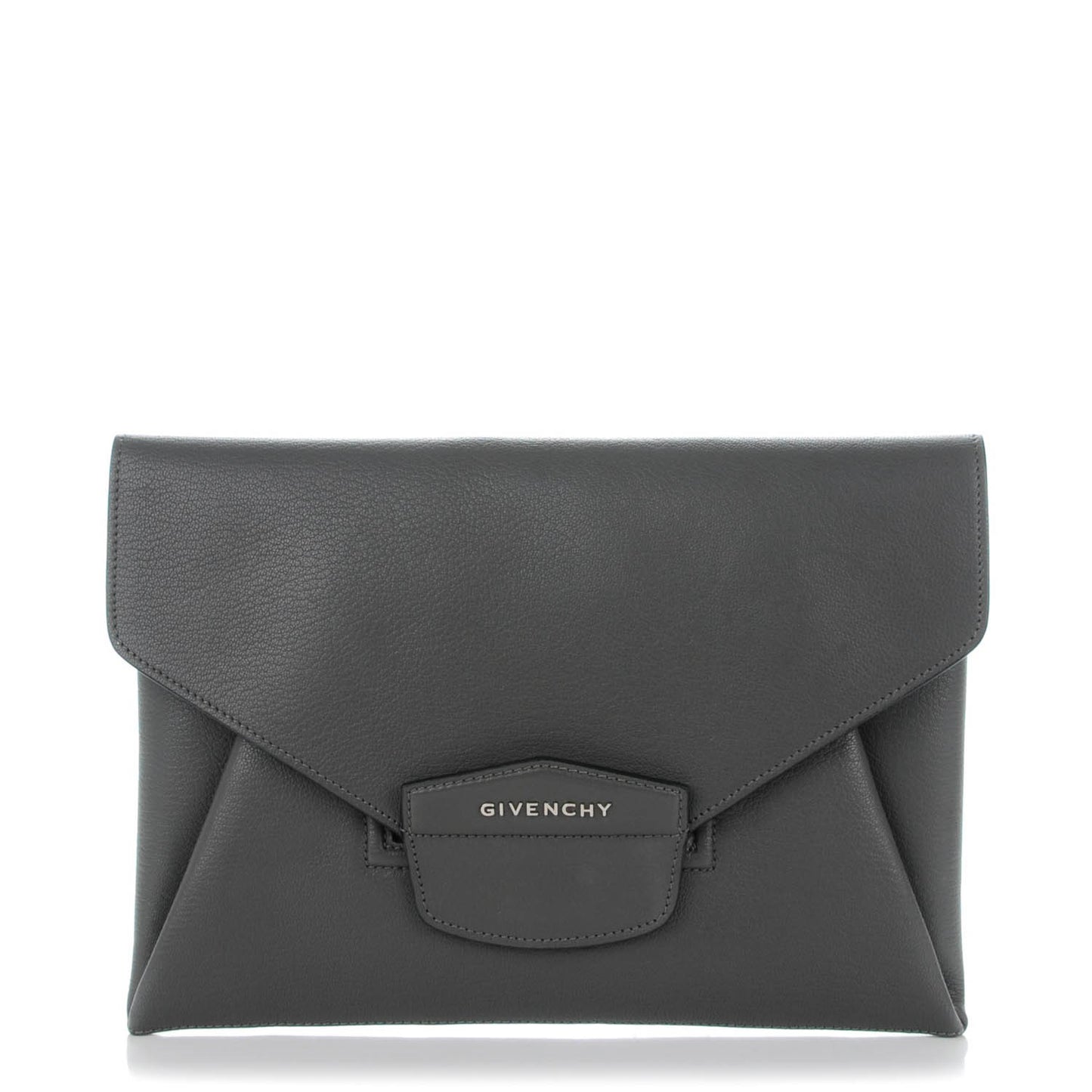 Sugar Goatskin Medium Antigona Envelope Clutch Grey