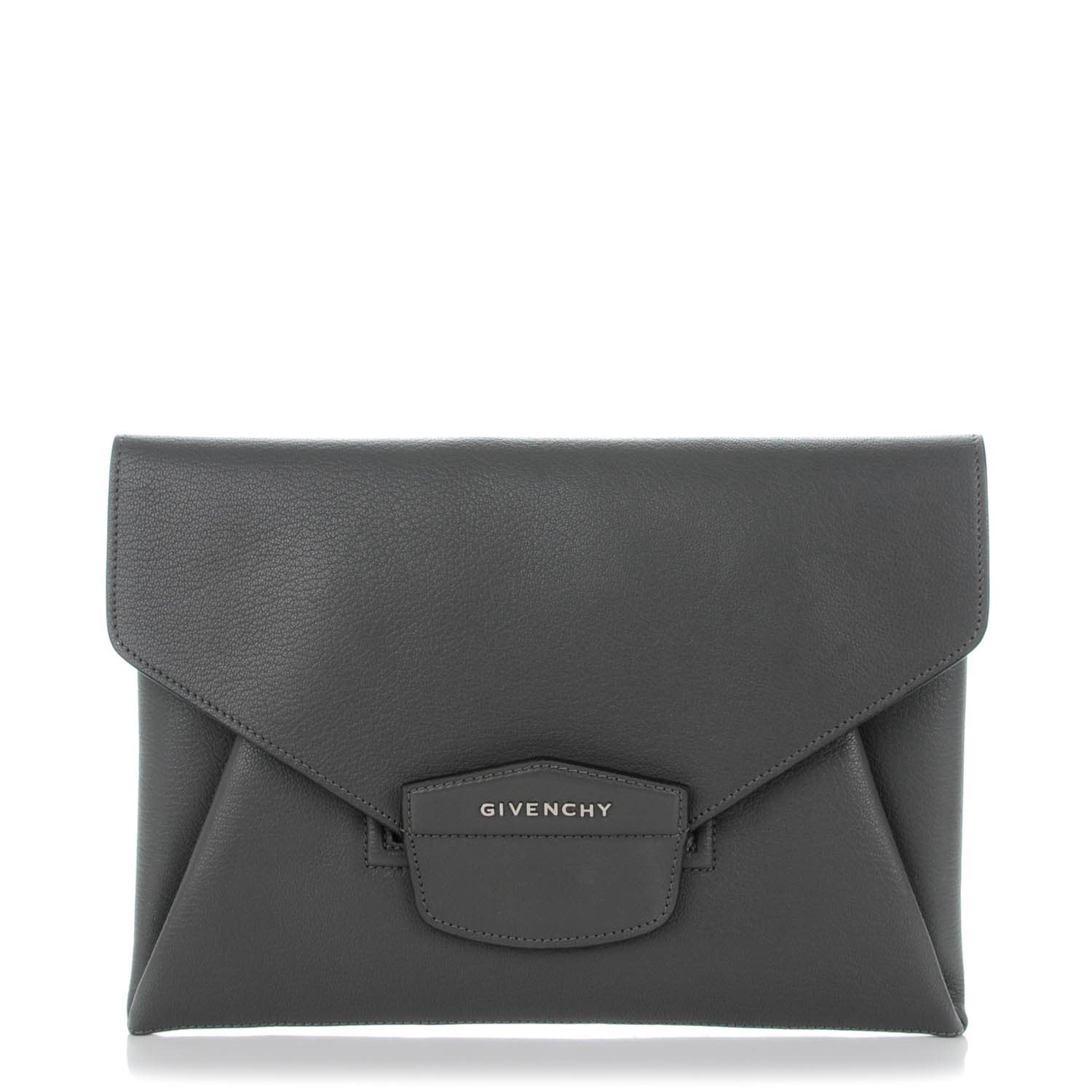 Givenchy Sugar Goatskin Medium Antigona Envelope Clutch Grey 1 of 7