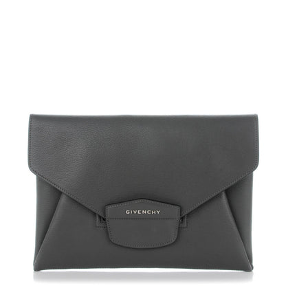 Givenchy Sugar Goatskin Medium Antigona Envelope Clutch Grey 1 of 7