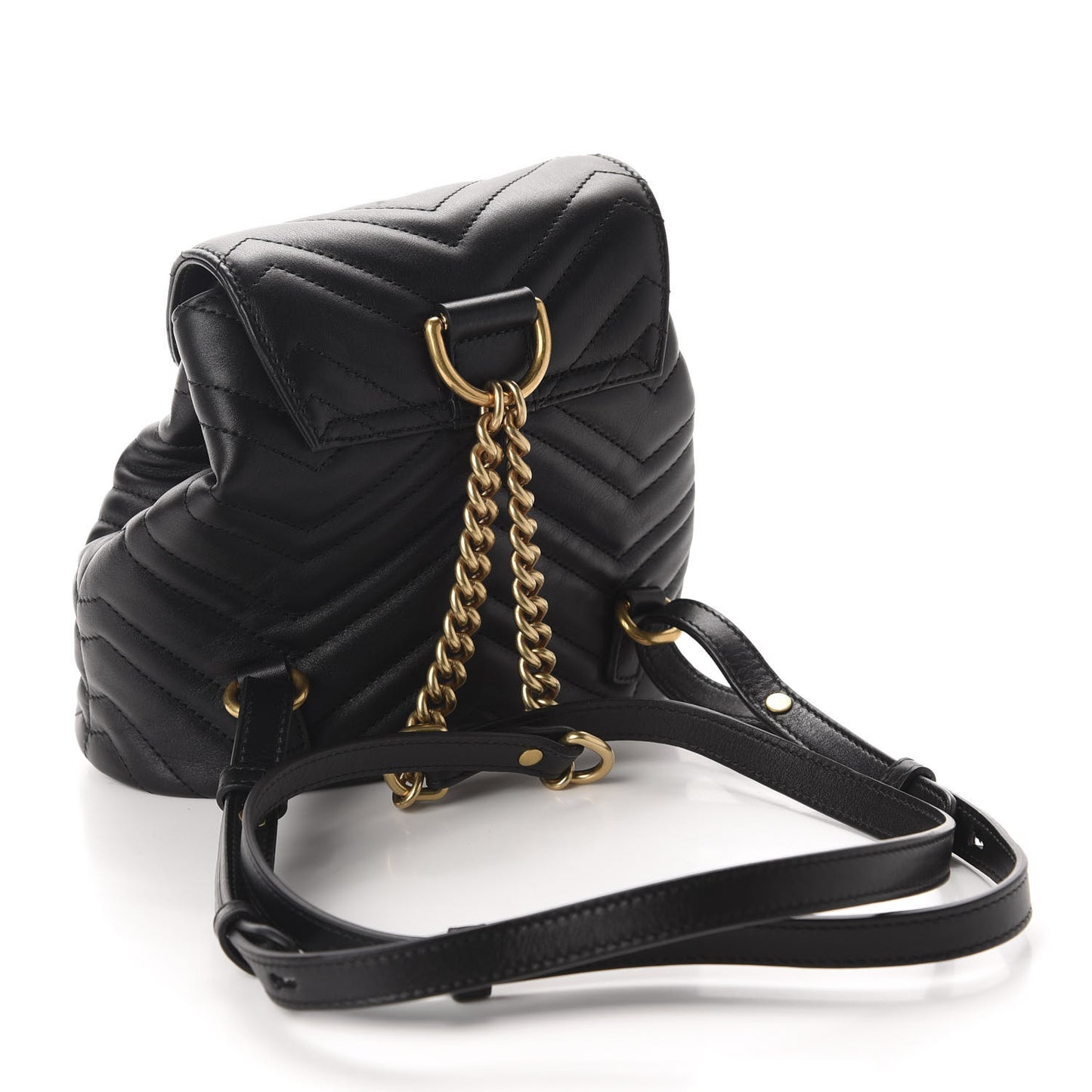 Calfskin Matelasse GG Marmont Flap Backpack Black