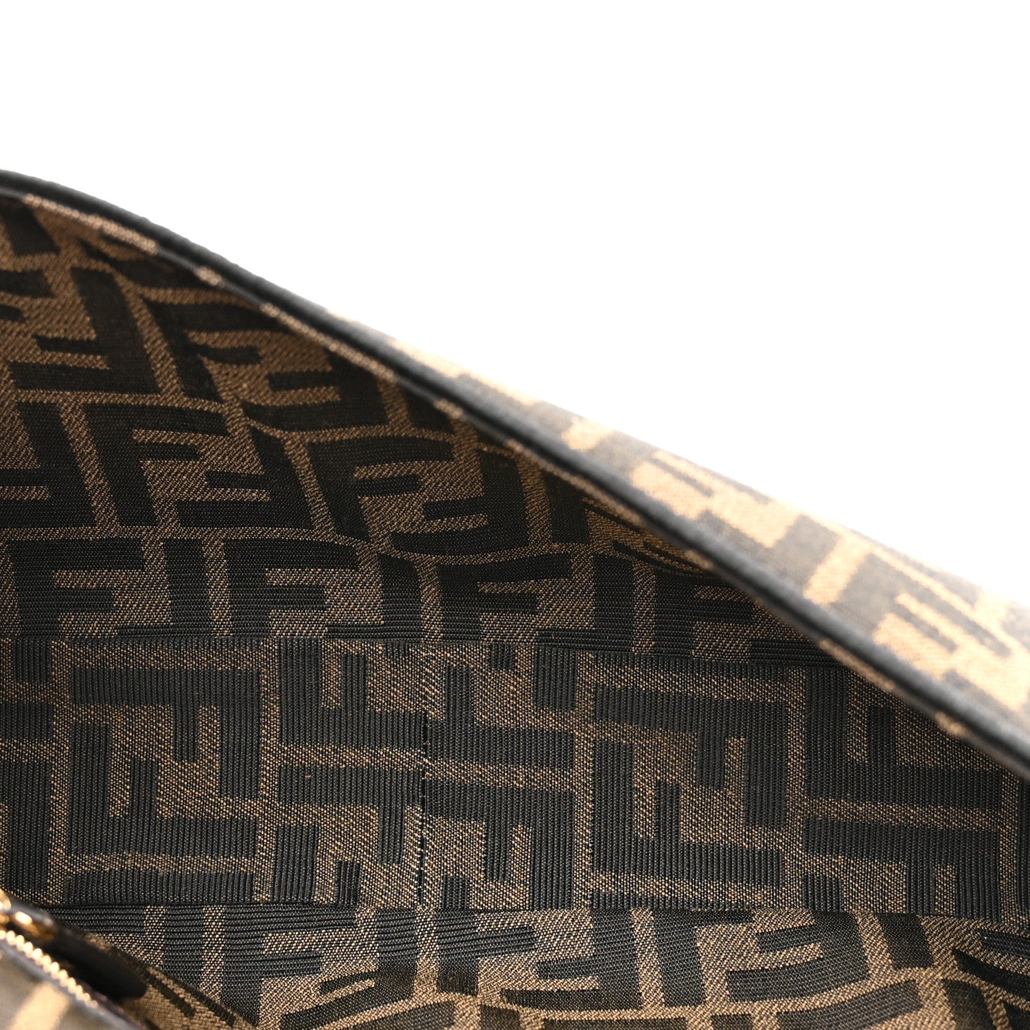 Fendi Fabric Jacquard FF 1974 Medium Baguette Tobacco Moro Black 5 of 10