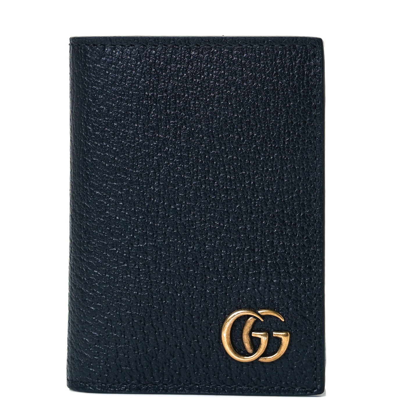 Calfskin Boar Effect GG Marmont Card Case Black