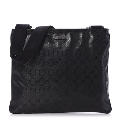 Gucci Imprime Monogram Medium Flat Messenger Bag Black 1 of 9