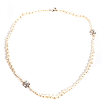 Chanel Graduated Pearl CC Long Necklace Gold 1 of 5