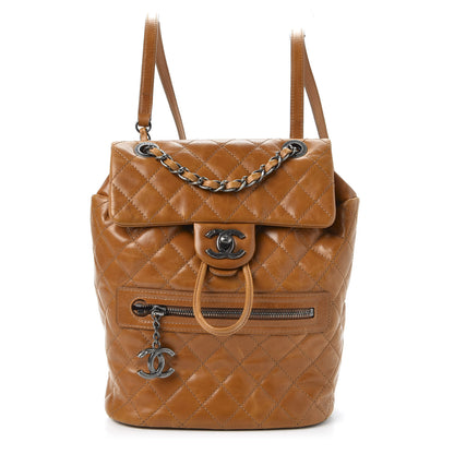 Chanel Glazed Calfskin Quilted Small Salzburg Backpack Brown 1 of 10