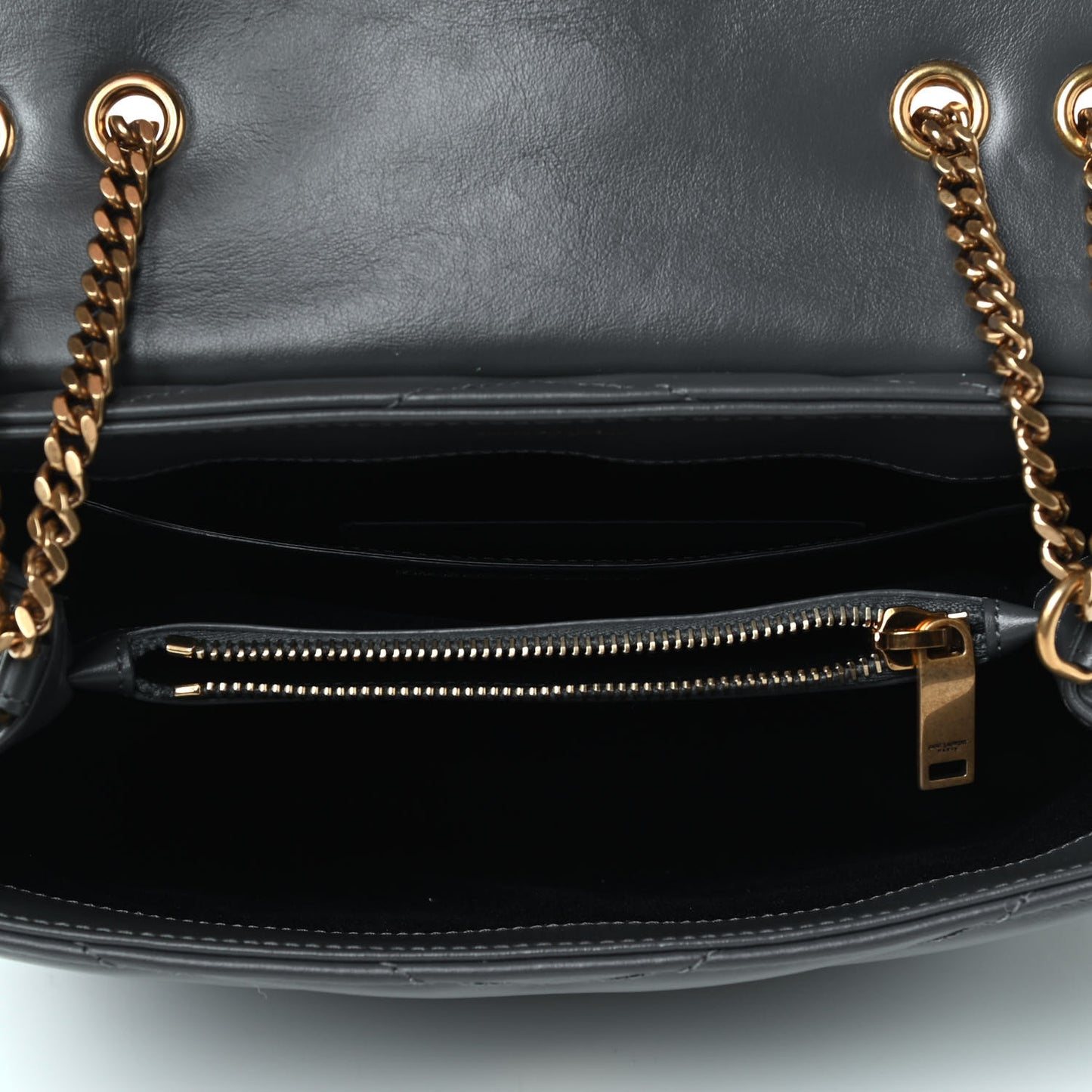 Calfskin Y Quilted Monogram Small Loulou Chain Satchel Storm