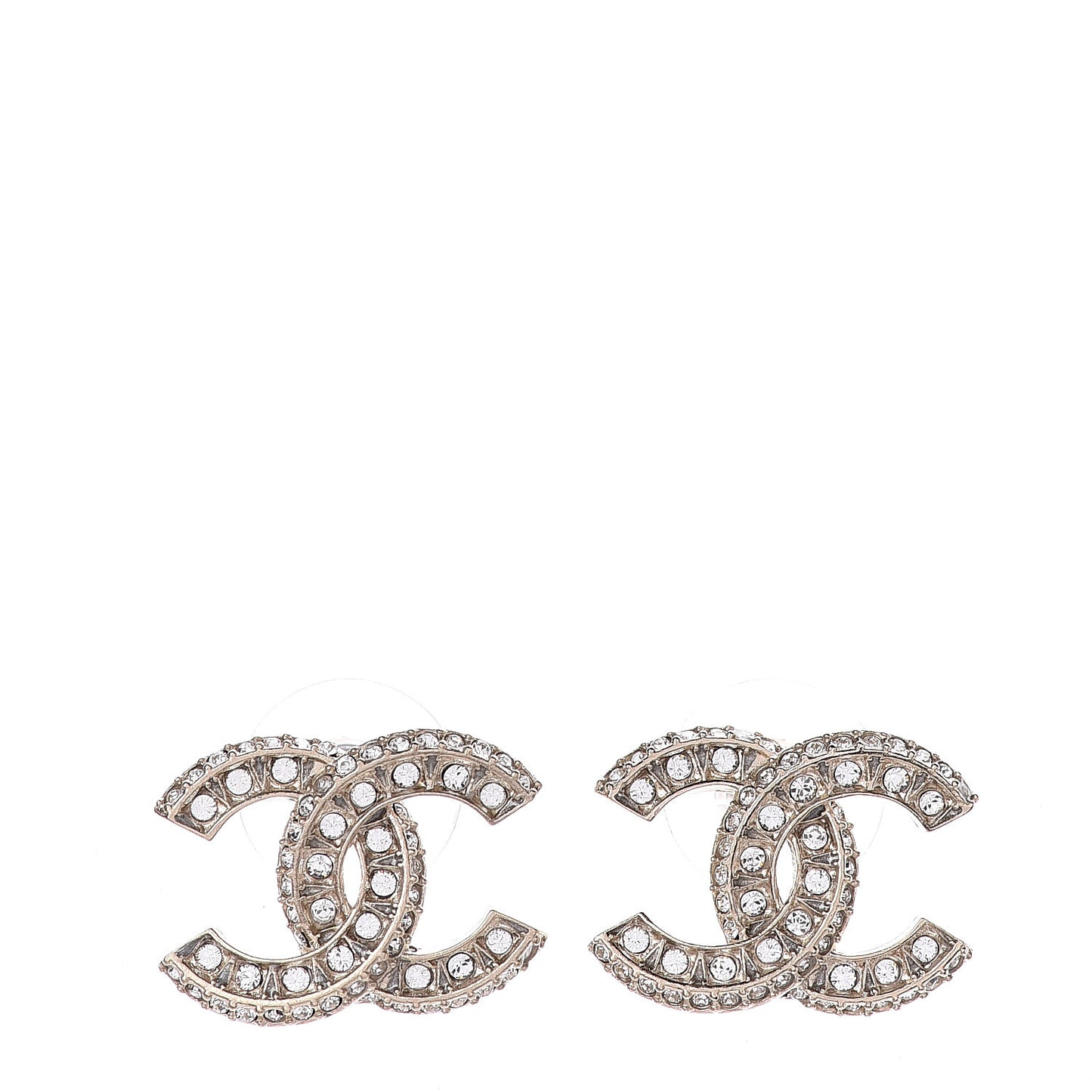Crystal Timeless CC Earrings Light Gold