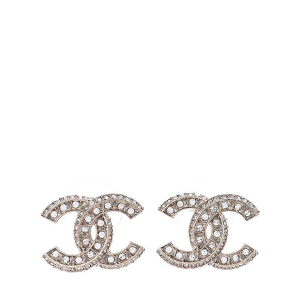 Chanel Crystal Timeless CC Earrings Light Gold 1 of 4