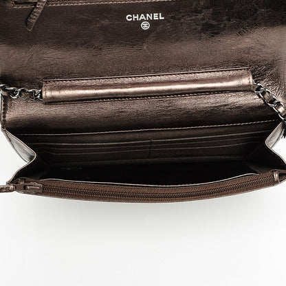 Chanel Metallic Aged Calfskin Quilted Reissue Wallet On Chain WOC Bronze 5 of 8