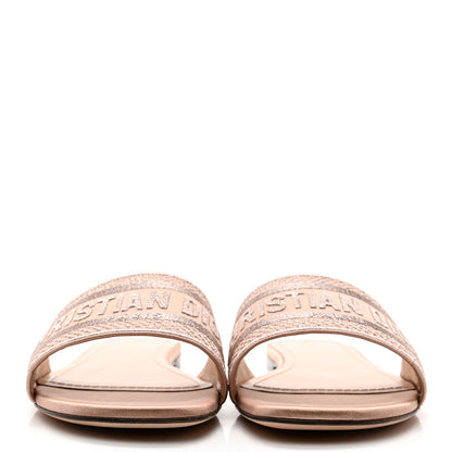 Christian Dior Cotton Embroidered Dway Mules Slide Sandals 41 Rose Des Vents 2 of 9