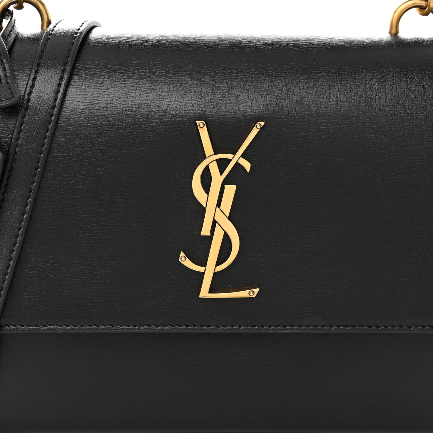 Smooth Calfskin Medium Monogram Sunset Satchel Black