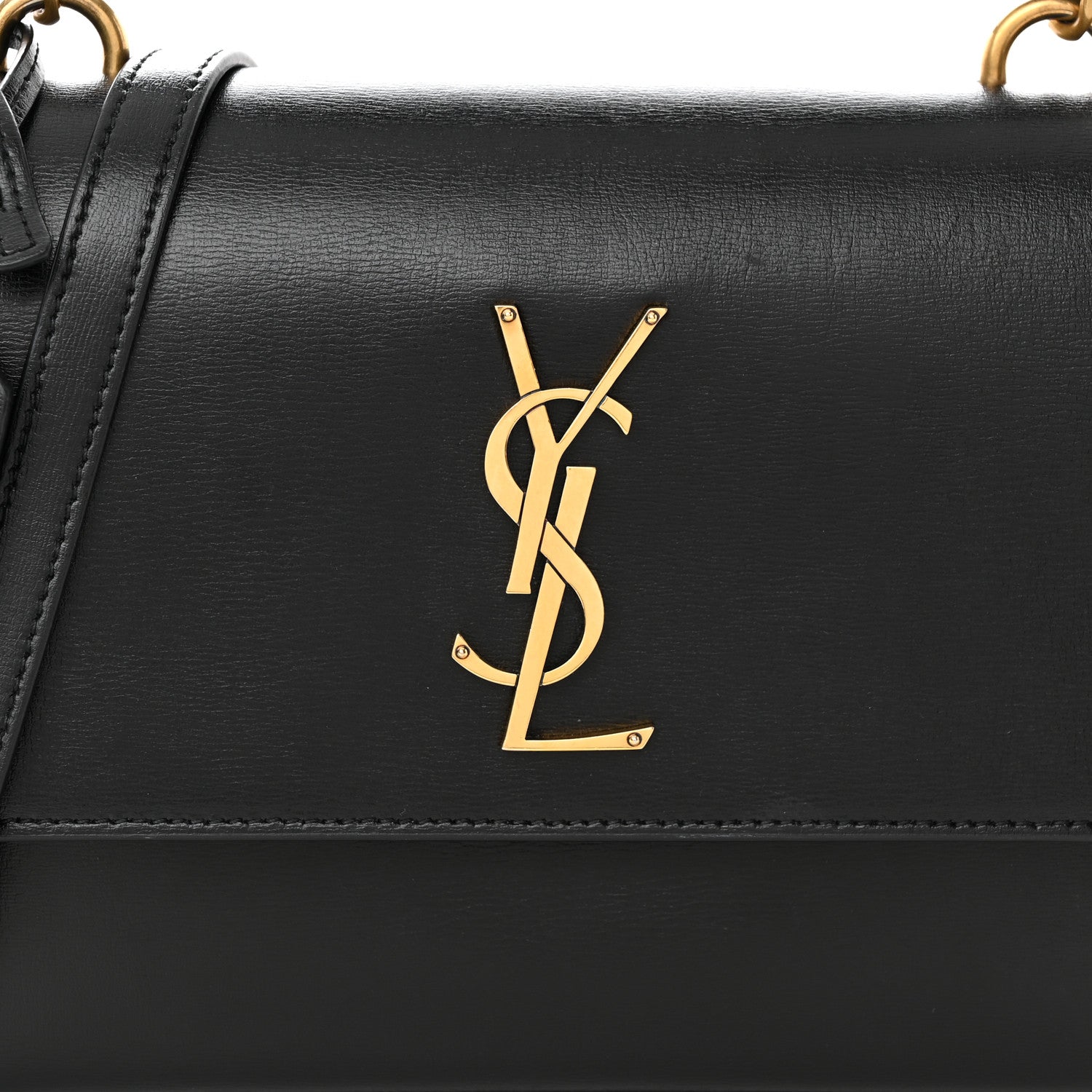 Saint Laurent Smooth Calfskin Medium Monogram Sunset Satchel Black 8 of 17