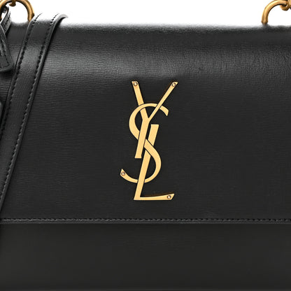 Saint Laurent Smooth Calfskin Medium Monogram Sunset Satchel Black 8 of 17