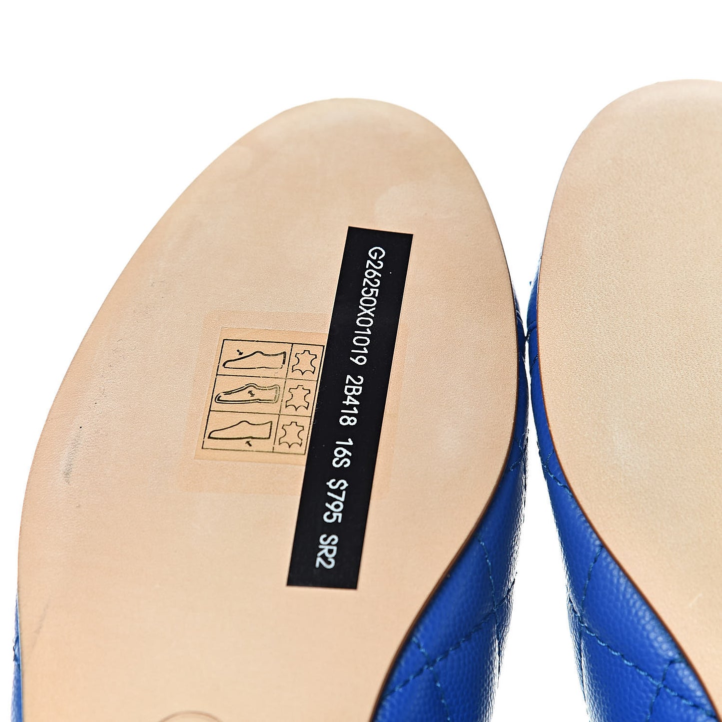 Caviar Quilted CC Cap Toe Ballerina Flats 38 Bright Blue