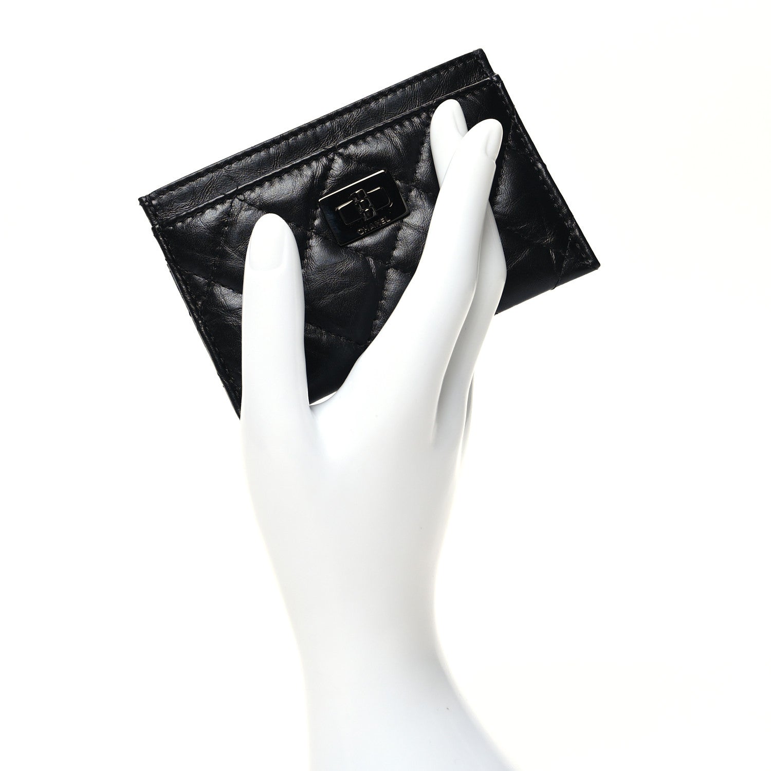 Chanel Aged Calfskin Quilted Reissue Card Holder Black 2 of 11