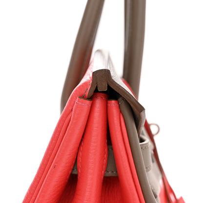 Hermes Taurillon Clemence Swift Tri-Color Birkin 35 Rose Jaipur Argile Etoupe 12 of 12