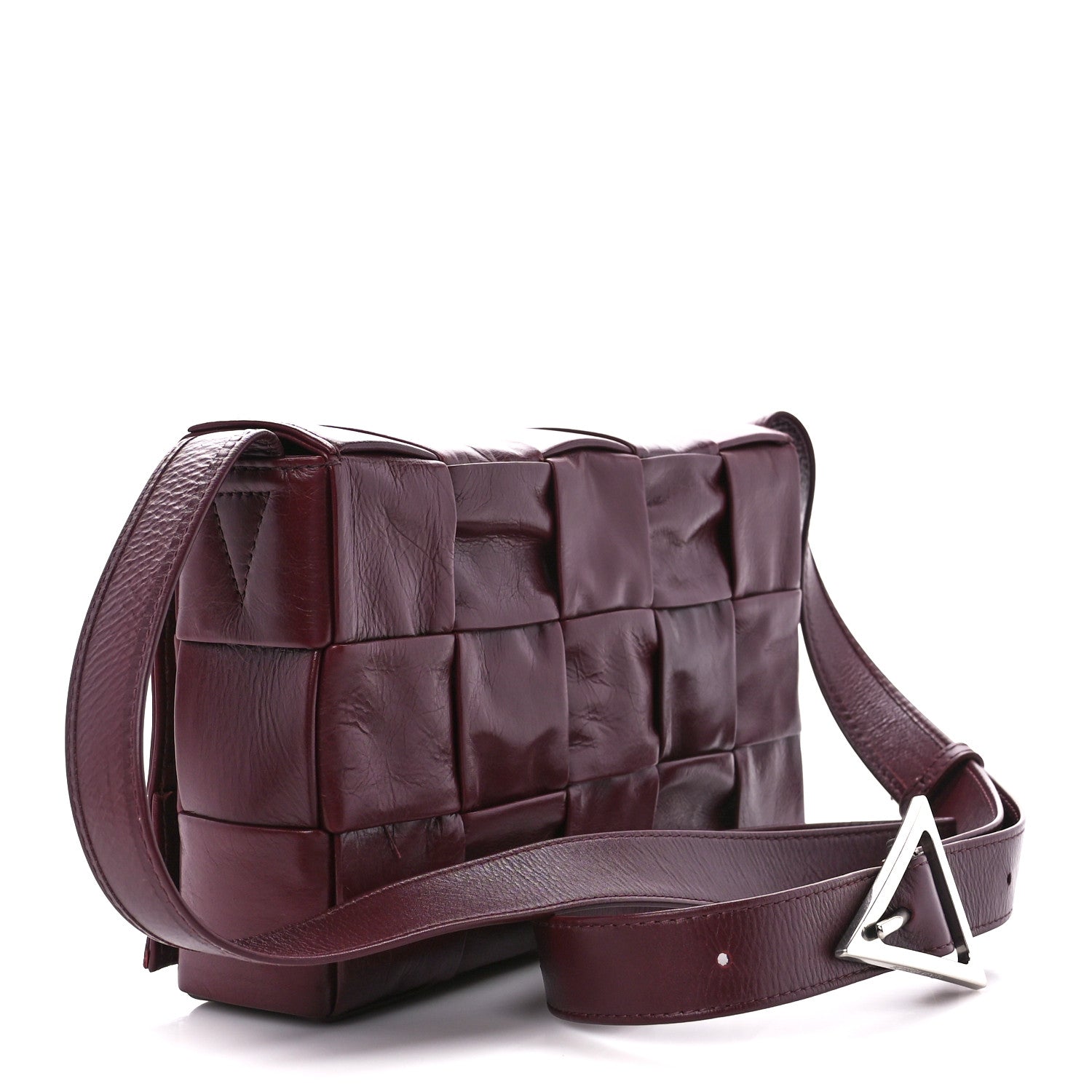 Bottega Veneta Paper Calfskin Maxi Intreccio Cassette Crossbody Bag Barolo 3 of 10