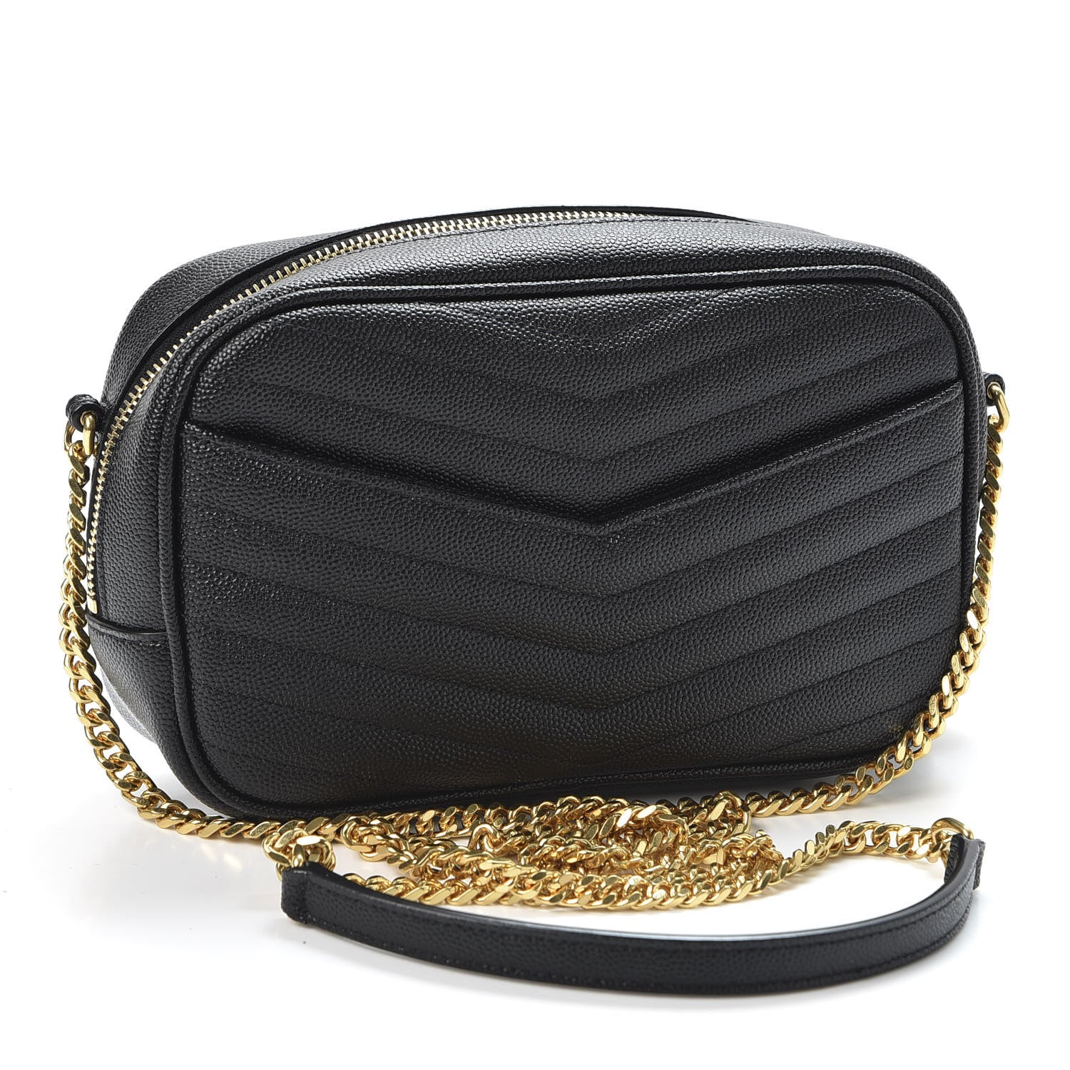Saint Laurent Grain De Poudre Matelasse Monogram Mini Lou Camera Bag Black 2 of 9