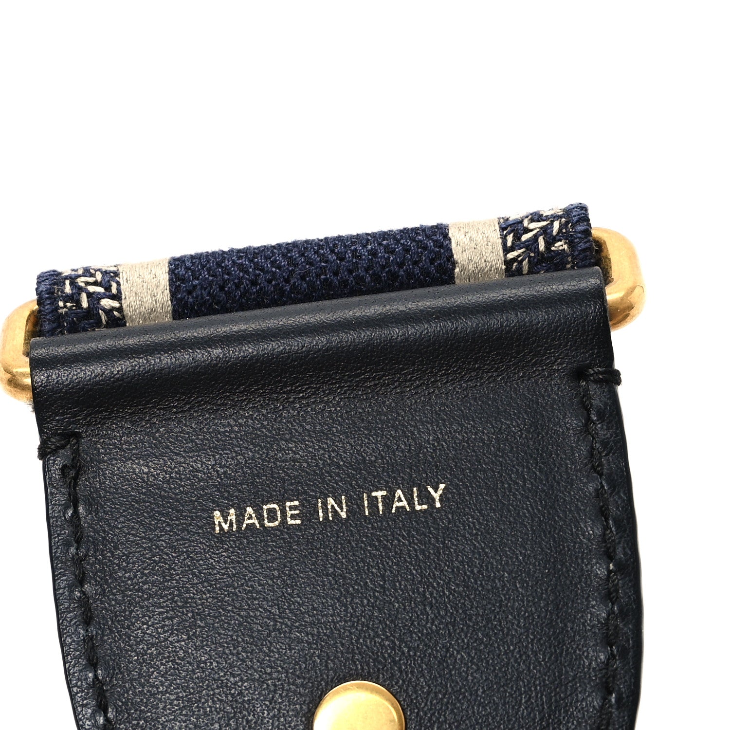 Christian Dior Canvas Embroidered Shoulder Strap Blue 3 of 4