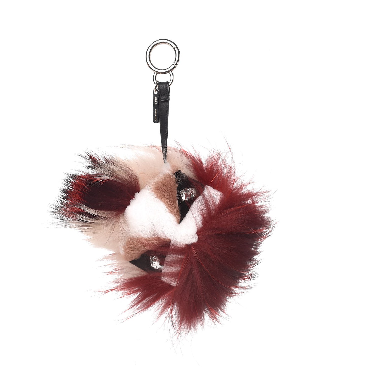 Fox Mink Rabbit Fur Furigami Monster Bag Bug Charm Red