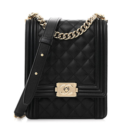 Chanel Calfskin Quilted North South Boy Flap Black 1 of 11